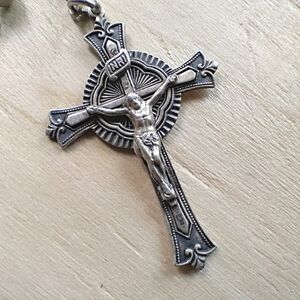 Antique Sterling Silver Rosary Antique Estate C1920